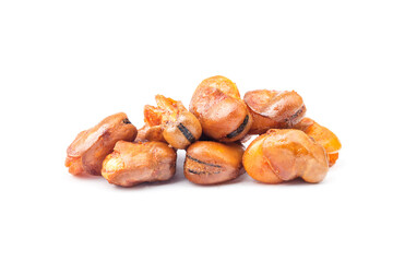 Broad or fava beans isolated on white background