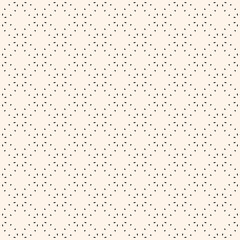 Minimalist vector seamless pattern. Simple delicate geometric texture. Abstract black and white minimal background with small shapes, dots, floral silhouettes. Subtle minimalistic repeat geo design