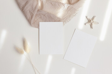 5x7 cards mockup  with starfish