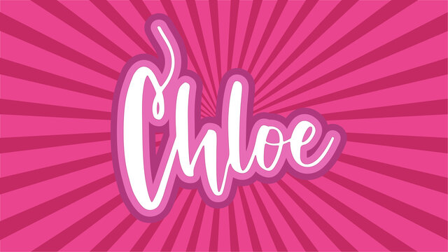 Chloe Typography with Japanese Pink Sunburst