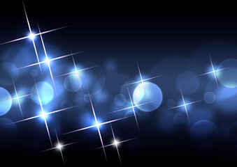 ボケとクロスフィルター風のキラキラ（青）