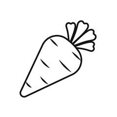  simple linear vector image drawing abstract logo icon carrot isolated black on white background