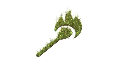 3d rendered grass field of symbol of matches isolated on white background