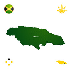 simple outline map of jamaica
