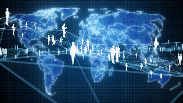 グローバルネットワーク　人のつながり　世界地図