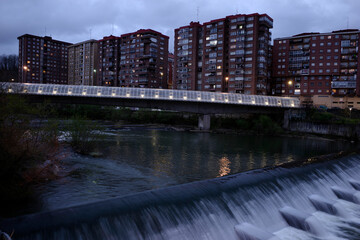 River in the city of Bilbao