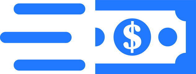 Fast money transfer icon, sent money icon, money transfer icon with dollar sign, quick money transfer icon