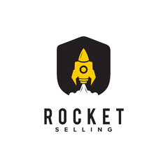 Rocket selling logo design template