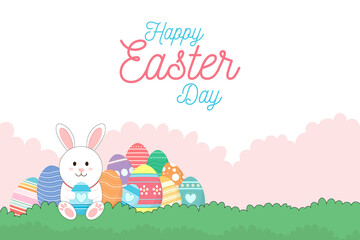 Happy easter day background vector illustration.