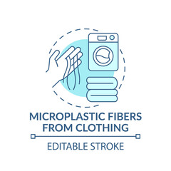 Microplastic fibers from clothing concept icon. Ecology idea thin line illustration. Planet saving. Global environmental problem. Vector isolated outline RGB color drawing. Editable stroke