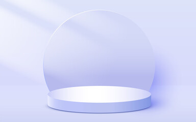 Abstract scene background. Cylinder podium on pink background. Product presentation, mock up, show cosmetic product, Podium, stage pedestal or platform.