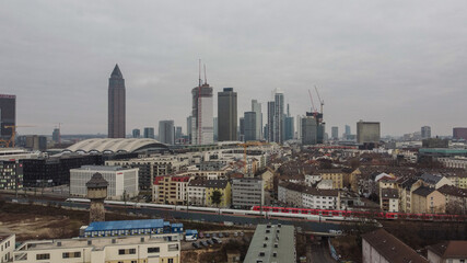 Obraz premium The Skyscrapers of Frankfurt Germany - financial district - urban photography