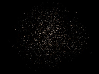 Falling rocks isolated on black background.3d rendering illustration.