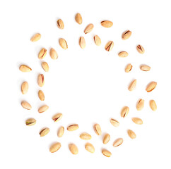 Pistachio nuts in shape of circle