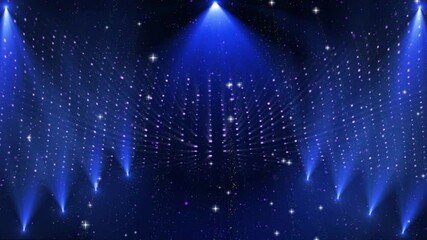 Singing and dancing performance particle lighting show annual award presentation stage background.