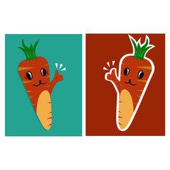 Ilustracion de zanahoria feliz!