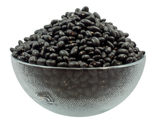 Black beans isolated on white background