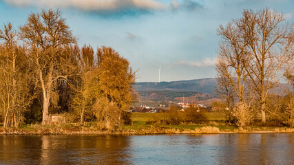 Beautiful autumn or indian summer view near Irling, Danube, Bavaria, Germany