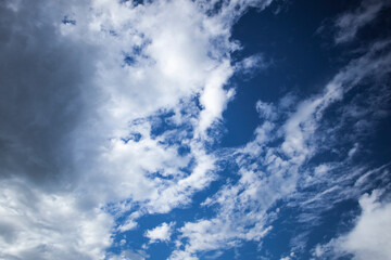 Blue sky with white clouds, weather concept
