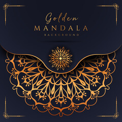  Ornamental luxury mandala background with golden arabesque pattern arabic islamic east style.decorative mandala for print, poster, cover, brochure, flyer, banner