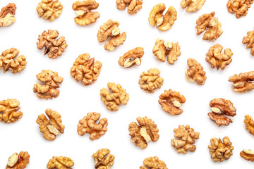 Golden nutritious walnut kernels pattern