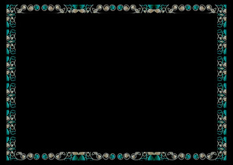 Black Background With Decorated Edges