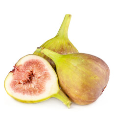 Fresh, light, healthy figs on white background