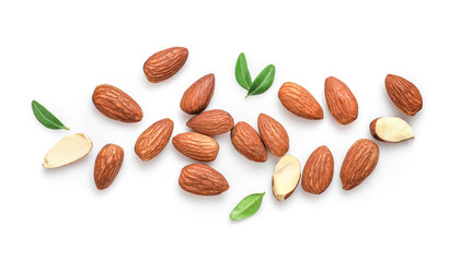 Tasty and nutritious almond nuts - obrazy, fototapety, plakaty