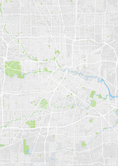 City map Houston, color detailed plan, vector illustration
