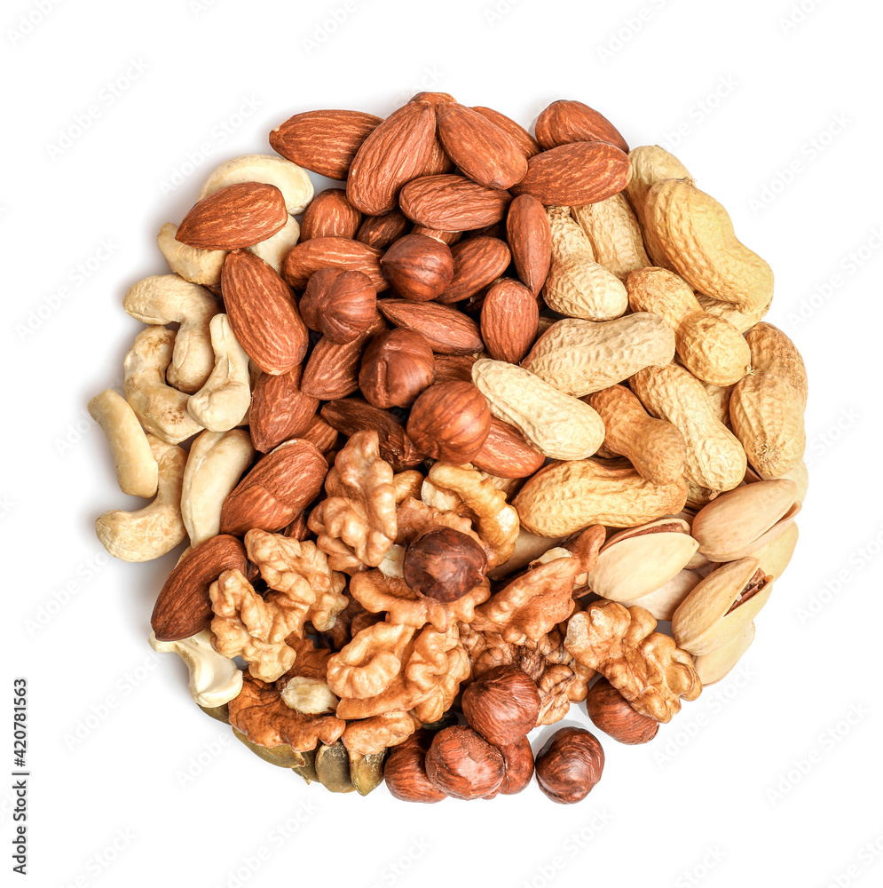 Wall mural mix of dry nuts pile - Wall murals