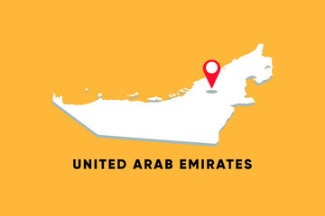 United Arab Emirates Isometric map with location icon vector illustration design.