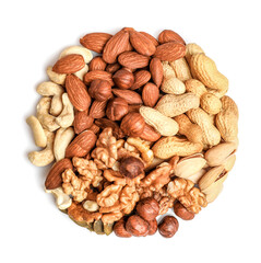 Mix of dry nuts pile