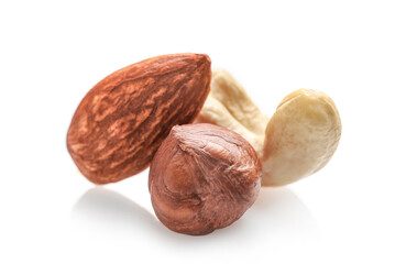 Hazelnut, almond nut and cashew nut