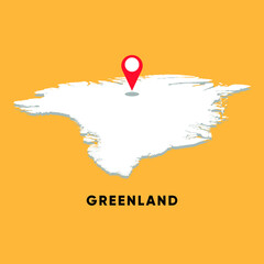 Greenland Isometric map with location icon vector illustration design.