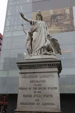 Low Angle Shot Of The Religious Liberty Statue In Philadelphia