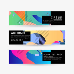 Vector horizontal banner template, abstract design