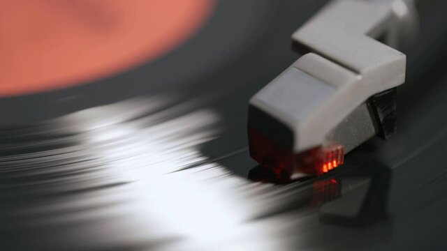Old retro vinyl record, vintage turntable.