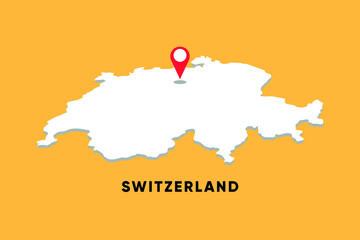 Switzerland Isometric map with location icon vector illustration design