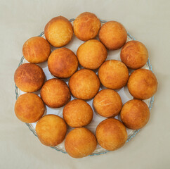 View of donuts on a plate