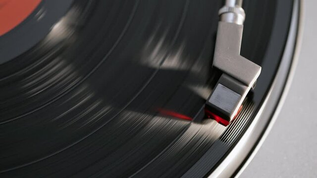Old retro vinyl record, vintage turntable.