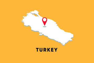 Turkey Isometric map with location icon vector illustration design.