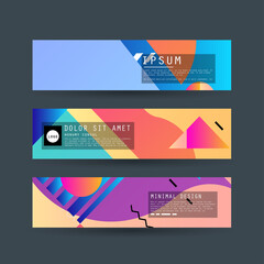 Vector horizontal banner template, abstract design