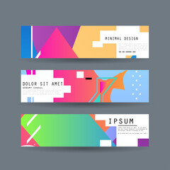 Vector horizontal banner template, abstract design