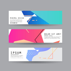 Vector horizontal banner template, abstract design
