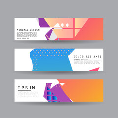 Naklejka premium Vector horizontal banner template, abstract design