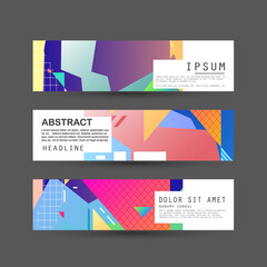 Naklejka premium Vector horizontal banner template, abstract design