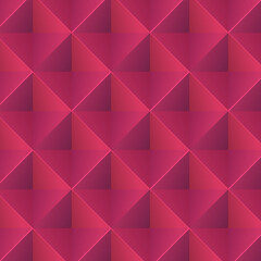 Abstract vector background. Shiny neon red magenta 3d cubes.