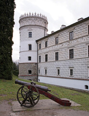 Noble tower of Krasiczyn castle (Zamek w Krasiczynie) near Przemysl. Poland