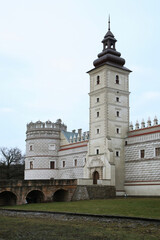 Fototapeta na wymiar Papal tower of Krasiczyn castle (Zamek w Krasiczynie) near Przemysl. Poland