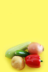 fresh natural vegetables, onions, potatoes, peppers